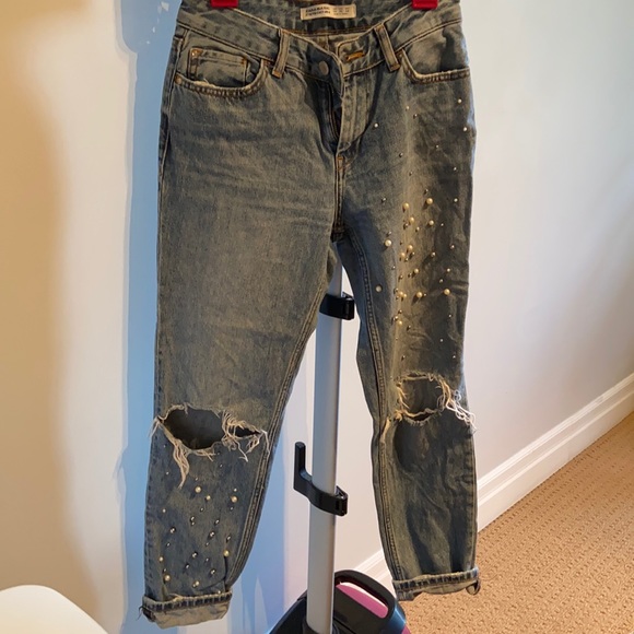 Zara Jeans with pearls - Picture 1 of 2